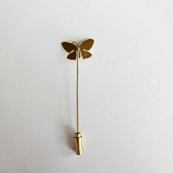 Vintage 10K butterfly stick pin - Picture 4 of 5